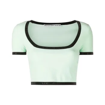 Alexander Wang Contrasting border Cropped T shirt