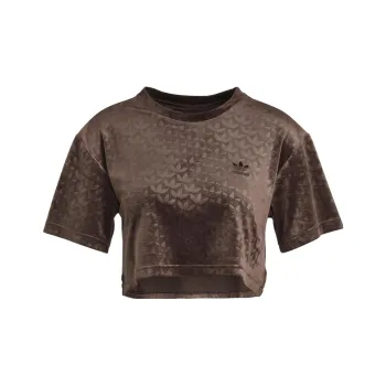 Adidas Originals Embossed Monogram T Shirt Women's Brown