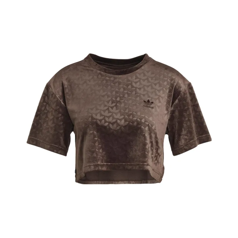 Adidas Originals Embossed Monogram T Shirt Women's Brown-0