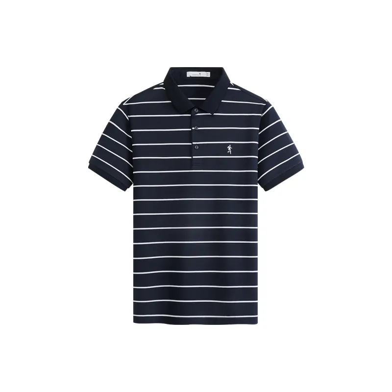 Dance With Wolves Polo Shirt Men's Dark Blue-0