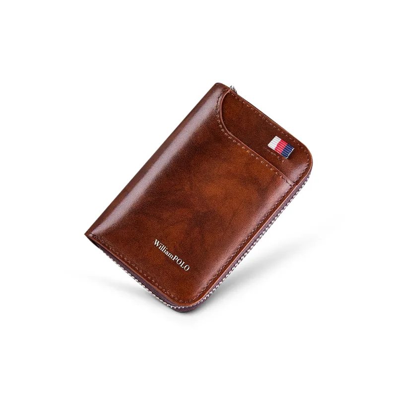 WilliamPOLO Cow Leather Multifunction Accordion Wallet Driver's License Card Holder Unisex Multicolor-8