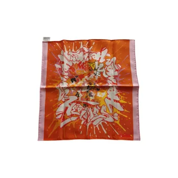 HERMES Mulberry Silk Scarves Unisex Orange