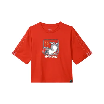 Adidas Neo x My King Mansleep Adidas Neo CNY Collection Drop Shoulder Sleeve T Shirt Women's Red