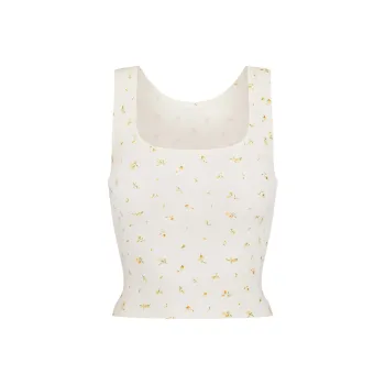 SKIMS SS24 Cotton Collection COTTON RIB TANK Tank Tops Women's MARIGOLD ROSEBUD PRINT/Wan Shu Ju Rose Print