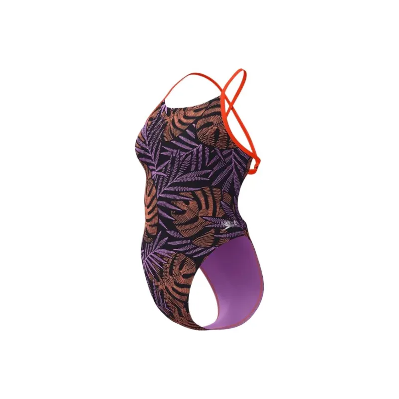 Speedo One piece Swimsuit Women's Black Red-2