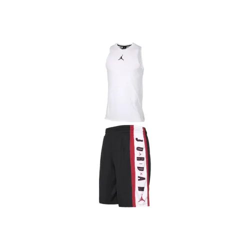 JORDAN Casual Sportswear Men Set White+Black