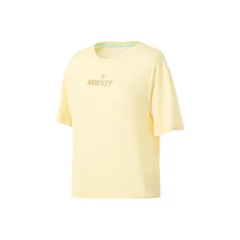 LiNing x Disney Variety Training Collection Crop Tops Women's Vanilla Yellow