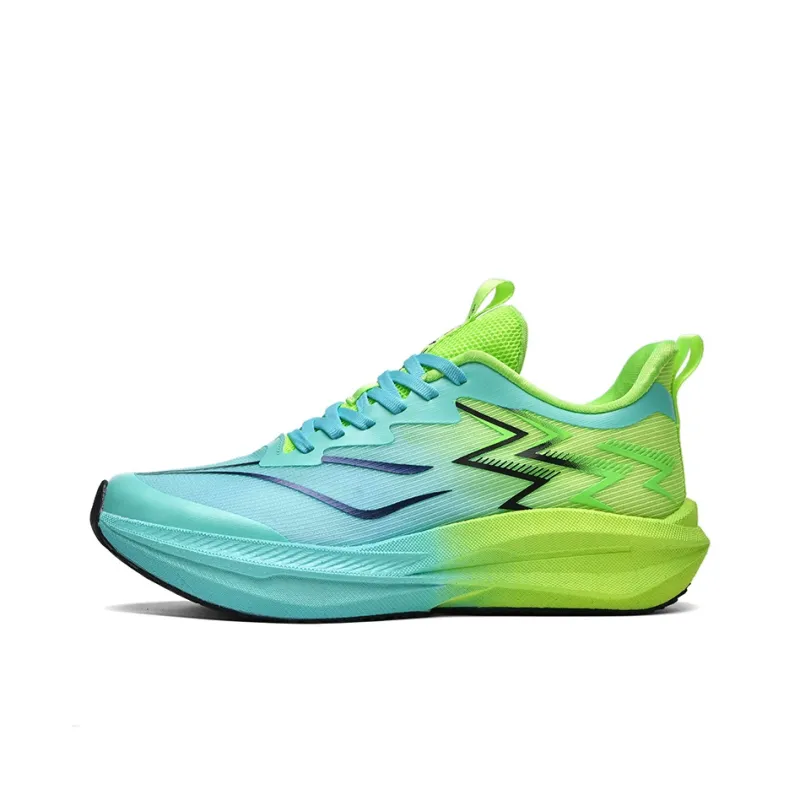 Kuding Running Shoes Unisex Low Top Electric Blue/Grass Green/Flint Red-7