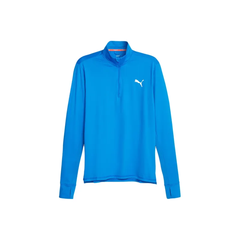 PUMA Haut De Running À Fermeture Éclair 1/4 Run Favourite Homme Workout Clothing Men's Blue-0