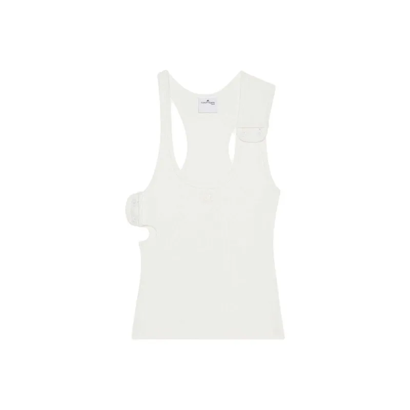 Courrèges 90s Ribbed Tank Top 'Heritage White'-0