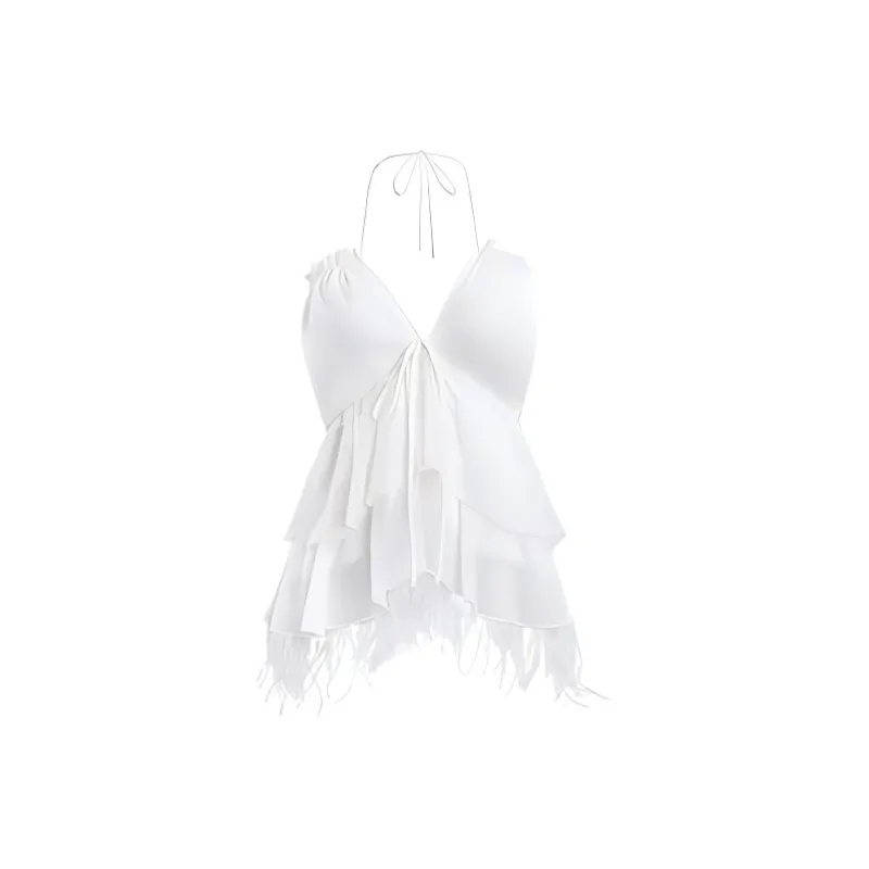 Flowers In Water Slip Dress Women's White-0