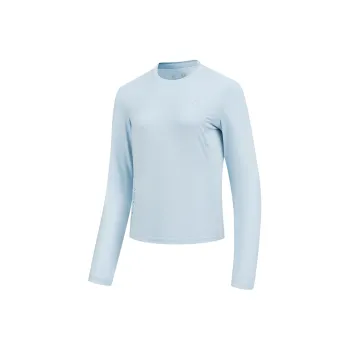 QIAODAN Long Sleeved T Shirt Women's Foam Blue