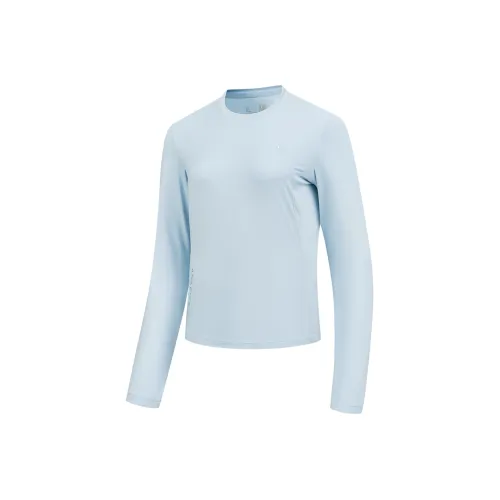 QIAODAN Long Sleeved T Shirt Women's Foam Blue