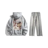 Clothing Sets (Heather Gray Sweatshirt+Light Blue Jeans) (Fleece-Lined)