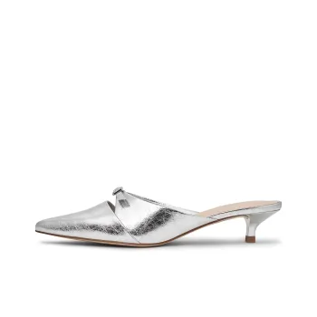 CHARLES&KEITH Composite Sole Closed Toe Slippers 4cm Women's Silver