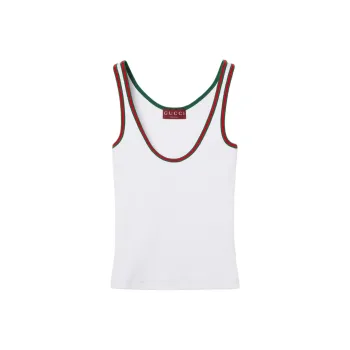 GUCCI Web Detailed Rib Tank Top