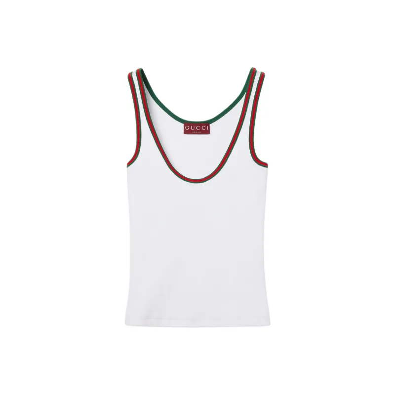 GUCCI Web Detailed Rib Tank Top-0