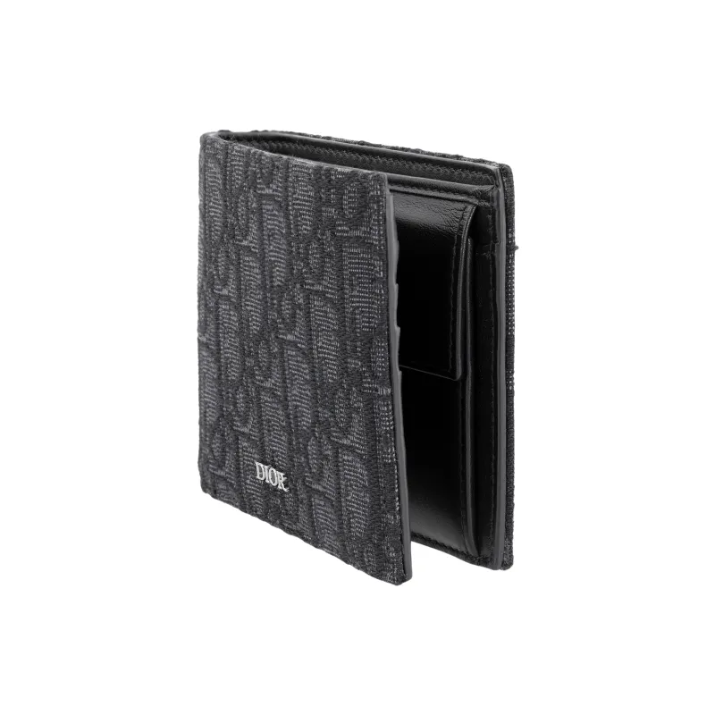 DIOR Fabric Card Holder, Wallet Men's Black-1