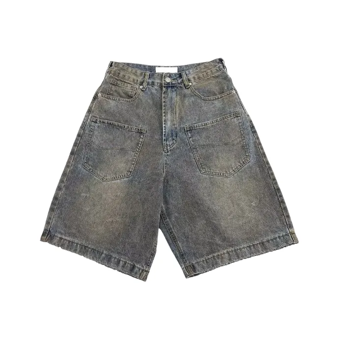 SIFLYTO Denim Shorts Unisex Vintage Blue-0