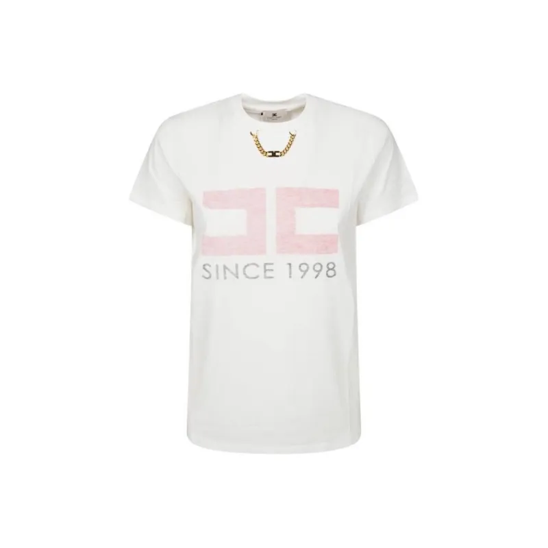 Elisabetta Franchi Logo Printed Crewneck T Shirt-0