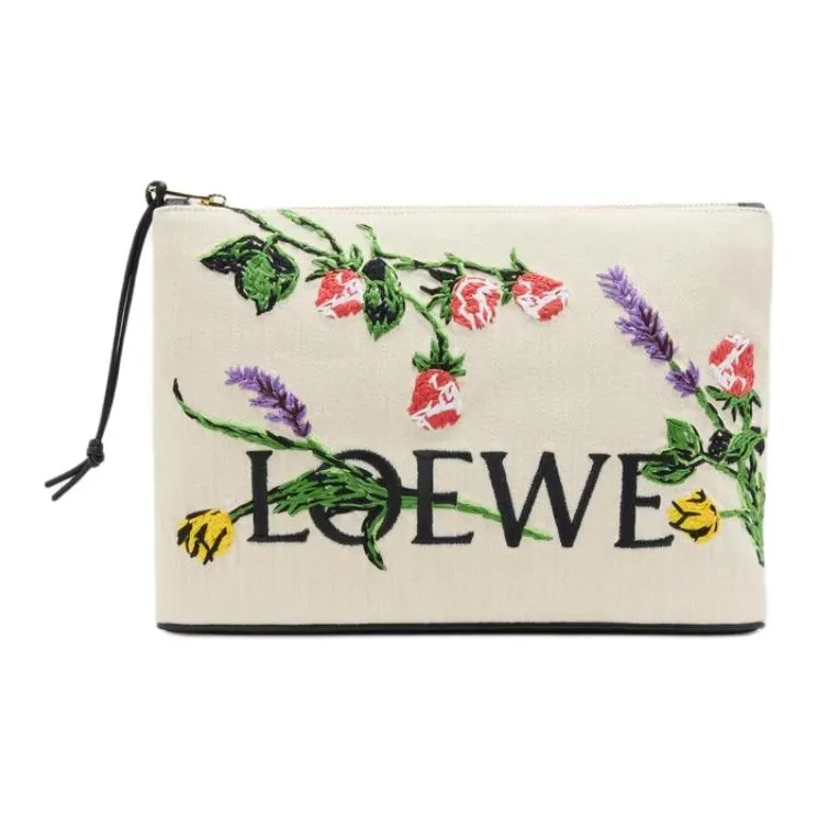 LOEWE Denim Clutch Medium Size Women's Linen-0