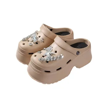 Ke Jiayi Summer Platform Height Increasing Rhinestone Slip Resistant Slippers