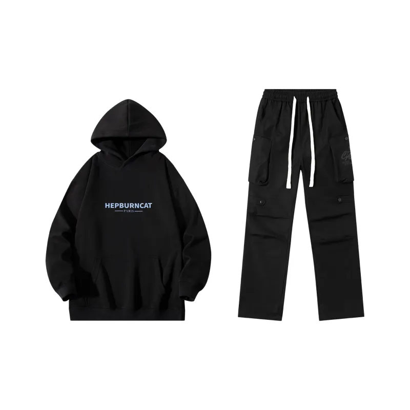 Hepburn Cat Sweatshirt Sets Unisex-12