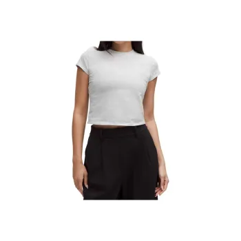 Lululemon Organic Cotton Regular T Shirt Women's Super Light Gray Heathered Core Ultra Light Grey