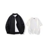 Clothing Set (Black Shirt+White Short-Sleeved Shirt)