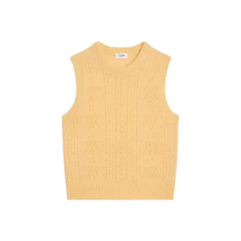 CELINE Cowl Neck Sweater In Pointelle Cashmere