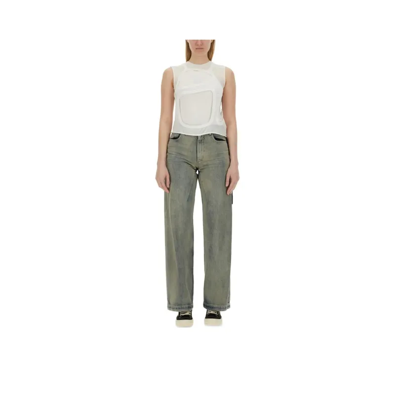 Rick Owens DRKSHDW Cut Out Crewneck Sleeveless Top-0
