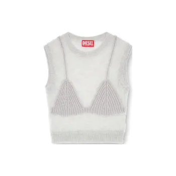 DIESEL M Arostica Bra Detailed Sheer Knitted Top