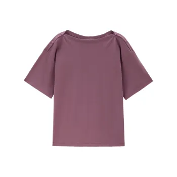 UNIQLO Drop Shoulder Sleeve T Shirt Women's 98 Dark Purple Red
