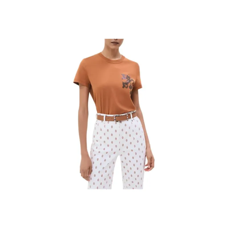 HERMES T-Shirts Women's Orange-0