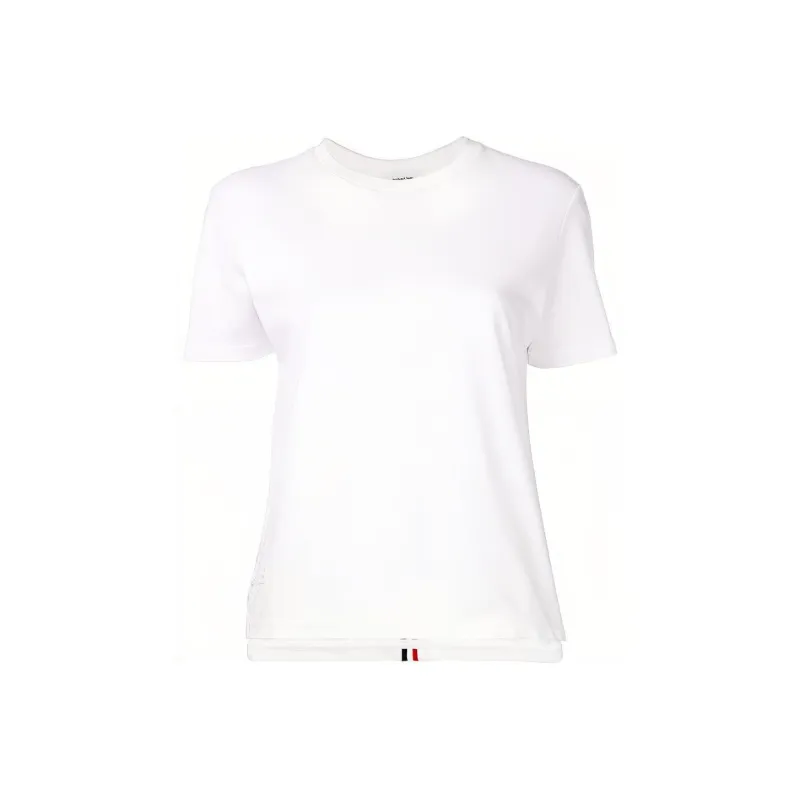 THOM BROWNE Rwb Stripe Asymmetric Hem T Shirt-0