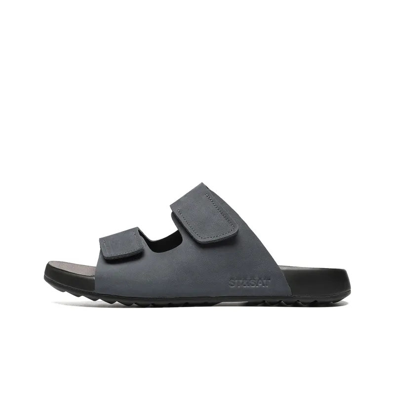 ST&SAT Rubber Sole Slip Resistant Abrasion Resistant Slide Slippers Men's-0
