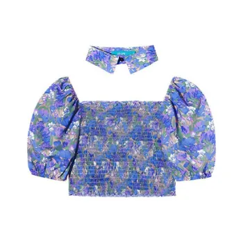 I'M ONE Crop Tops Women's Dreamy Floral Purple
