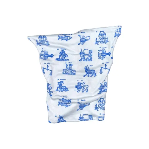 Omighty Tank Tops Women's White Base With Blue Floral