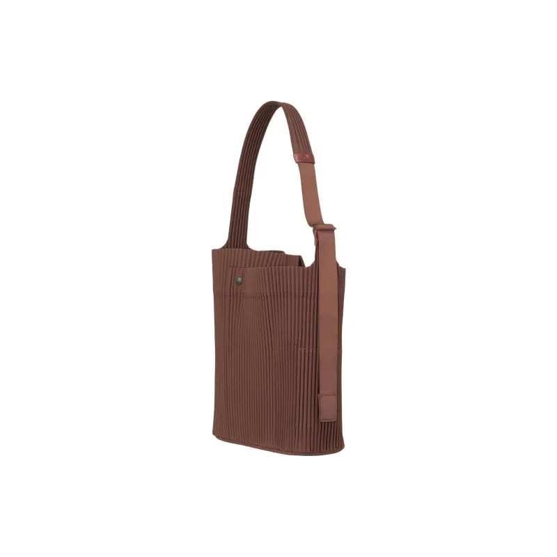 Homme Plissé Issey Miyake Polyester Bucket Bag, Shoulder Bag Tubas Women's Chocolate Brown-1