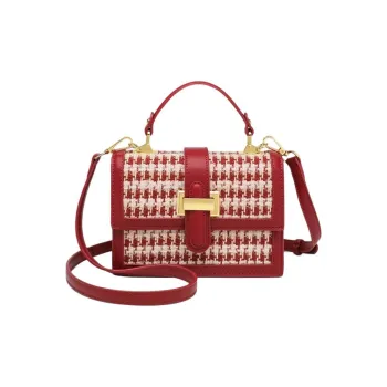 CLEVER& KETCH PU Box Bag, One Shoulder Handbag Women's Red