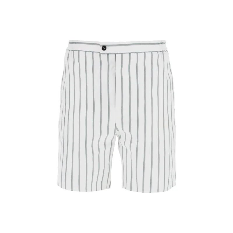 Ferragamo Striped Bermuda Shorts-0