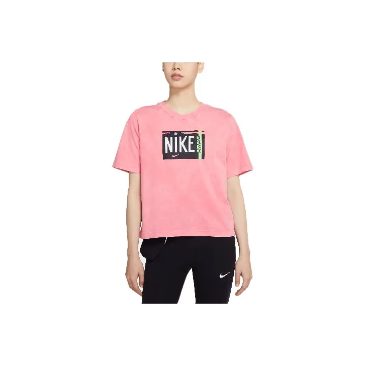 Nike Sportswear T Shirts Women's Sunset Red-0