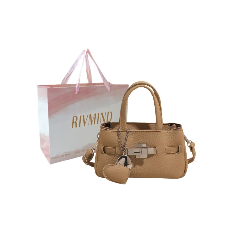RIVMIND PU Handbag Women's Beige/Pink/Khaki/Black/Gray-8
