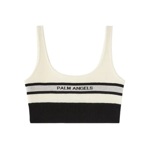 PALM ANGELS Intarsia-knit Logo Bra Top
