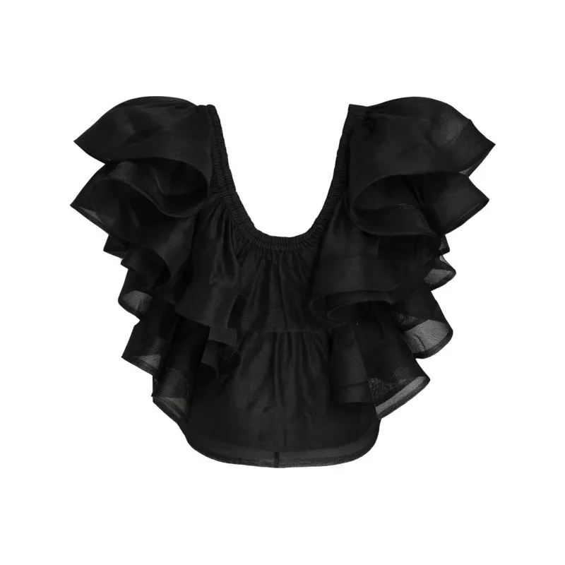 Zimmermann Ruffled Scoop-neck Crop Top-0