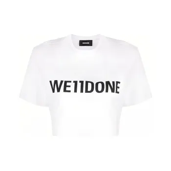 WE11DONE Logo print Jersey Cropped T shirt