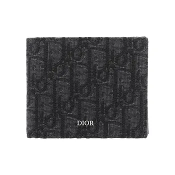 DIOR Fabric Card Holder, Wallet Men's Black