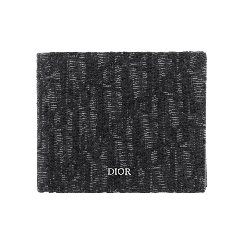 DIOR Fabric Card Holder, Wallet Men's Black-0