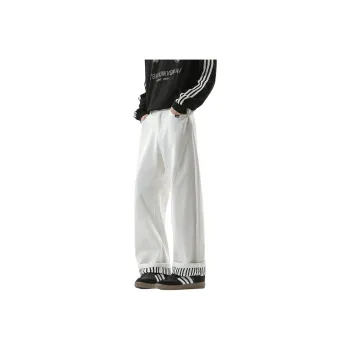 FAKE VINTAGE Casual Pants Unisex White