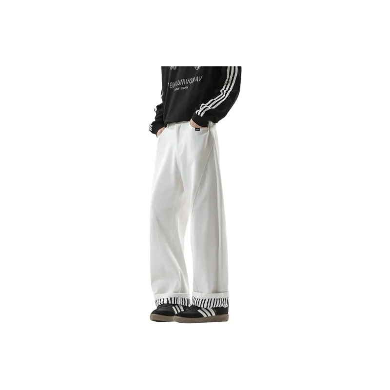 FAKE VINTAGE Casual Pants Unisex White-0